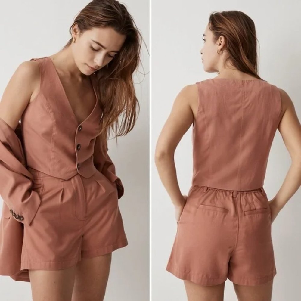 NWT Madewell Katrina Crop Vest Top Dried Rose Size 16